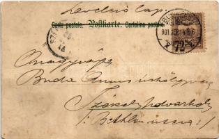 1901 "Unterm Monde" Kunstverlag Rafael Neuber Wien Serie 40. Floral, litho s: E. Döcker ju...