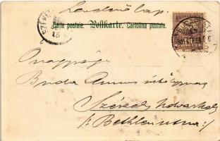 1901 "Unterm Monde" Kunstverlag Rafael Neuber Wien Serie 40. Floral, litho s: E. Döcker ju...