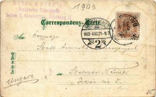 1903 Salzburg, vom elektr. Aufzug / view from the elevator. Schneider & Lux (worn corners)