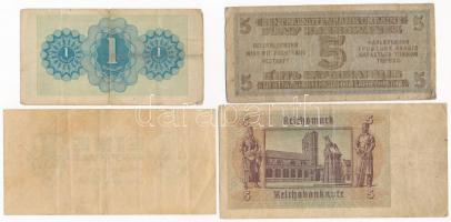 Német 3. Birodalom / Deutsche Wehrmacht 1942. 1M + Német Harmadik Birodalom 1942. 5M + Ukrajna / ném...