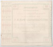 1946. "Mezőgazdasági Ipar R.T." részvényelismervénye 15P névértékű részvényről szelvényekk...