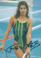 Franziska van Almsick német úszónő, Európabajnok saját kezű aláírása fotóján