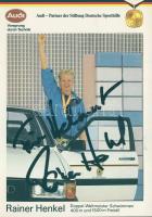 Rainer Henkel német úszó, világbajnok saját kezű aláírása fotólapon