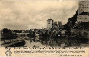 1918 Huy, Vue du Pont, de la Collégiale et de la Pointe Nord du Fort de Huy