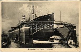 1933 Rotterdam, Gem. Droogdok / dry dock with steamship (EK)