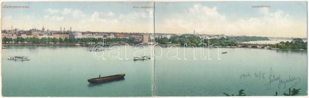 1906 Hamburg, Alsterpanorama. folding panoramacard (1 tile missing) (b)