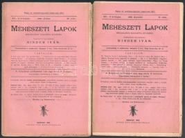 1906 Méhészeti Lapok havilap XIV - II. majdnem teljes II. évfolyama. 1-10. és 12. számok. Szerk.: Bi...