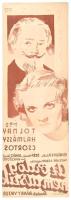 Az ördög nem alszik, 1941. Moziplakát (filmplakát, rácsplakát). Tolnay Klári, Hajmássy Miklós, Csort...
