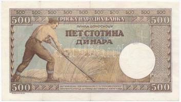 Szerbia / Német megszállás 1942. 500D T:III szép papír
Serbia / German occupation 1942. 500 Dinara ...