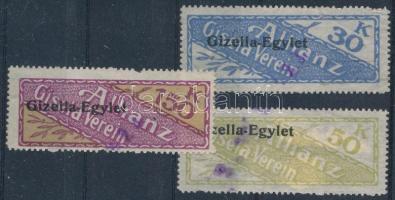 1923 3 klf illetékbélyeg (Gizella Egylet)
