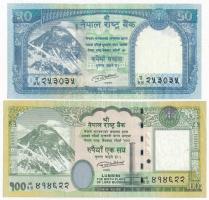 Nepál 2015. 50R + 2019. 100R T:III Nepal 2015. 50 Rupees + 2019. 100 Rupees C:F