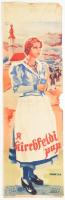 A kirchfeldi pap, 1937-1939. Moziplakát (filmplakát, rácsplakát). Hans Jaray, Hansi Stork és mások szereplésével. Litográfia, papír. Rovenszky Unitas nyomda, Bp.. Sérült, hiányos, foltos hajtásnyomokkal. 95×30 cm. / Vintage Hungarian poster of the Austrian movie Der Pfarrer von Kirchfeld, damaged, spotty, lithograph on paper.