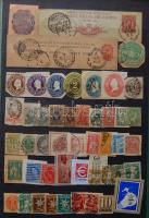 Bélyegzés és díjjegy kivágások, ex librisek, levélzárók, stb. 12 lapos A/4 berakóban