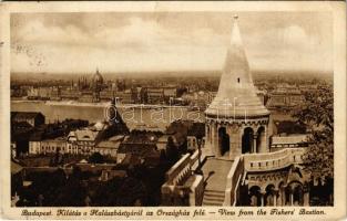 1928 Budapest I. Kilátás a Halászbástyáról az Országház felé (EK)