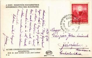 1938 Budapest XIV. XXXIV. Nemzetközi Eucharisztikus Kongresszus főoltára este + So. Stpl