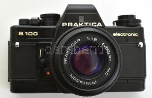 Praktica B100 fényképezőgép, objektívvel, eredeti tokjában