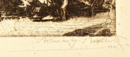 Rimaszéky-Richter Aladár (1898-?): Budapest 1945. Rézkarc , papír, jelzett, számozott: 34/50, lap sz...