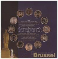 Belgium 1999-2002. 1c (12xklf) + 2c (12xklf) különböző országok emlékveretei + "Európai Parlame...