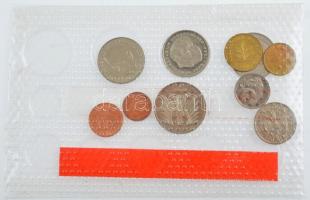 NSZK 1986D 1pf-5M (10xklf) forgalmi sor sérült, ragasztott fóliatokban T:PP
GFR 1986D 1 Pfennig - 5...