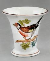 Herendi Rothschild mintás porcelán mini váza, kézzel festett, jelzett, hajszálrepedéssel, m: 5 cm