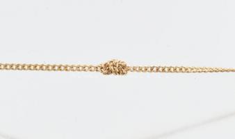 Arany (Au/18k) nyaklánc bicikli medállal, jelzett, össze gabalyodott, nettó: 3,7g