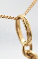 Arany (Au/18k) nyaklánc bicikli medállal, jelzett, össze gabalyodott, nettó: 3,7g