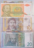 Jugoszlávia / Utódállamok 44db-os rendezett jugoszláv, szerb, horvát, szlovén, bosnyák, makedón bank...