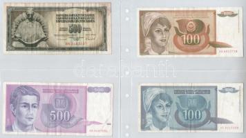 Jugoszlávia / Utódállamok 44db-os rendezett jugoszláv, szerb, horvát, szlovén, bosnyák, makedón bank...