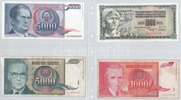 Jugoszlávia / Utódállamok 44db-os rendezett jugoszláv, szerb, horvát, szlovén, bosnyák, makedón bank...