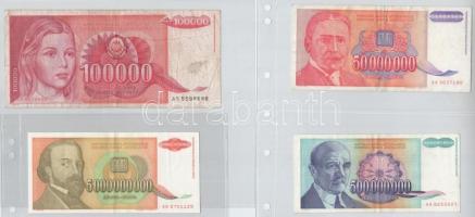 Jugoszlávia / Utódállamok 44db-os rendezett jugoszláv, szerb, horvát, szlovén, bosnyák, makedón bank...