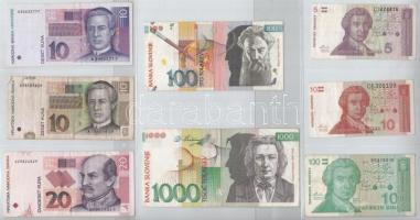 Jugoszlávia / Utódállamok 44db-os rendezett jugoszláv, szerb, horvát, szlovén, bosnyák, makedón bank...