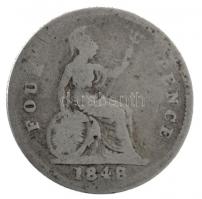 Nagy-Britannia 1848. 4p Ag Viktória T:3 Great Britain 1848. 4 Pence Ag Victoria C:F Krause KM#731.1