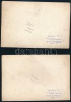 cca 1944 4 db magyar légvédelmi tüzér katonákat ábrázoló fotó, azonosítatlan magyar helyszíneken, Bo...