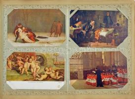 269 db RÉGI képeslap Haranghy Jenő gyűjteményéből szecessziós albumban (albumban sok szakadás): főle...