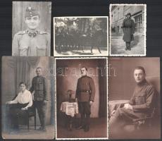 cca 1920-1940 6 db vegyes katonai fotó, 8,5x6 cm és 13,5x8,5 cm között