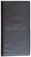 Kisalakú műbőr berakó összesen 72db, max 30x30mm nagyságú érme számára. Használt, de jó állapotban