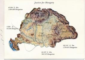 Justice for Hungary - mechanikus modern térképes irredenta lap. István A.I. de Kunéry The Hague-Netherland / Map of Hungary - Irredenta mechanical modern postcard