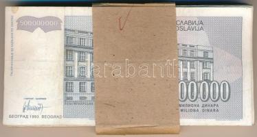 Jugoszlávia 1993. 500.000.000D (100x) eredeti, nem saját banki kötegelővel T:III Yugoslavia 1993. 50...