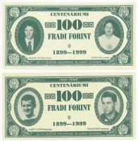 1999. 100Ft névértékű "Centenáriumi Fradi Forint" Magyar Zoltán, Csányi Béla, Nyilasi Tibo...