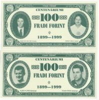 1999. 100Ft névértékű "Centenáriumi Fradi Forint" Magyar Zoltán, Csányi Béla, Nyilasi Tibo...