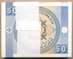 Kirgizisztán 1993. 50t (100x) sorszámkövetők, kötegelővel T:I,I- Kyrgyzystan 1993. 50 Tyiyn (100x) c...