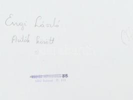 cca 1975 Engi László: Autók között, amatőr művészfotó, Ifjúmunkás foto, jelzett, 30x40 cm
