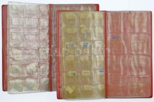 2db műbőr érmetartó album klf méretű érmék számára, használt állapotban