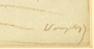 Komjáti-Wanyerka Gyula (1894-1958): Borszéktől. Lavírozott tus, papír, jelzett, üvegezett fakeretben...