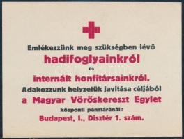 Emlékezzünk hadifoglyainkról - Magyar Vöröskereszt Egylet szórólapja