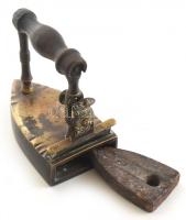 Réz vasaló, kopott, m: 15 cm