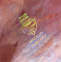 Zsolnay eozin mázas keselyűs tál, 1920 körül, jelzett, kopásnyomokkal, sérült, 16,5×10,5 cm