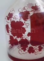 Rubinpácolt, üveg palack, szakított üveg, kopott, m: 27 cm