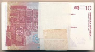 Horvátország 1991. 1D (100x) sorszámkövetők, eredeti kötegelővel T:I,I- Croatia 1991. 1 Dinar (100x)...