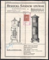 1928 Bp., Herzog Sándor utódai kályhagyára Meidinger-kályhák árjegyzéke